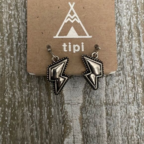 Serape lightning Stripe Necklace and Earring Set - Picture 3 of 3